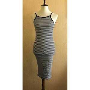 Madison Square Sloane Striped Midi Dress L